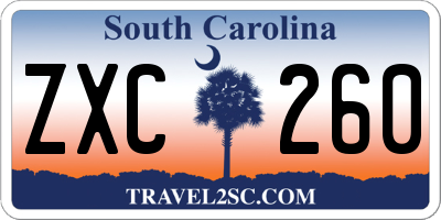 SC license plate ZXC260