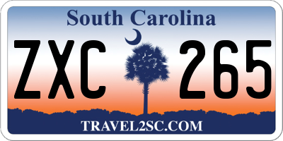 SC license plate ZXC265