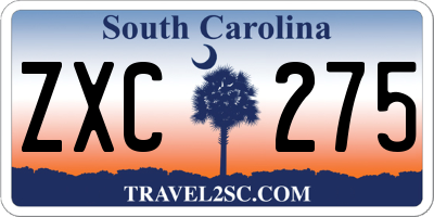 SC license plate ZXC275
