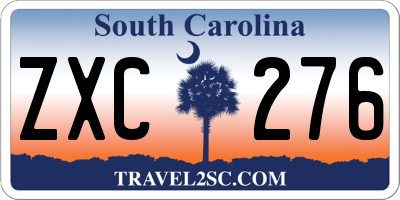 SC license plate ZXC276