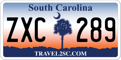 SC license plate ZXC289