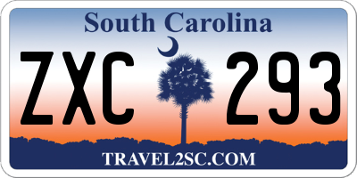 SC license plate ZXC293