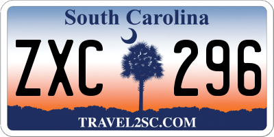 SC license plate ZXC296