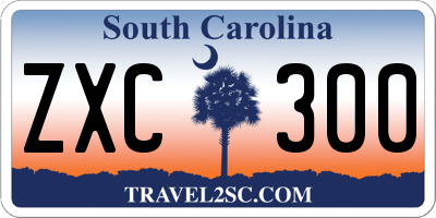 SC license plate ZXC300