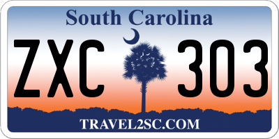SC license plate ZXC303