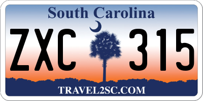 SC license plate ZXC315