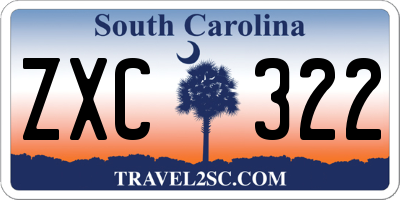 SC license plate ZXC322