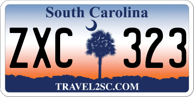 SC license plate ZXC323