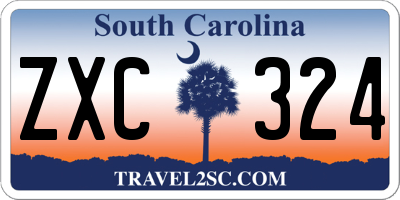 SC license plate ZXC324