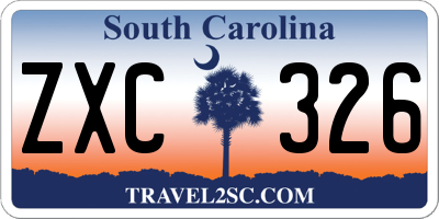 SC license plate ZXC326