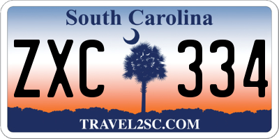 SC license plate ZXC334