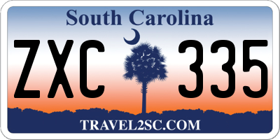 SC license plate ZXC335