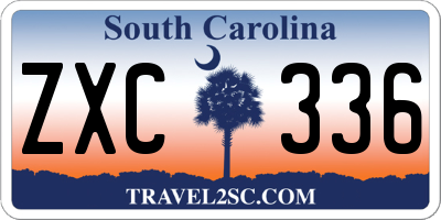 SC license plate ZXC336