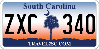 SC license plate ZXC340