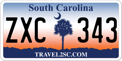 SC license plate ZXC343