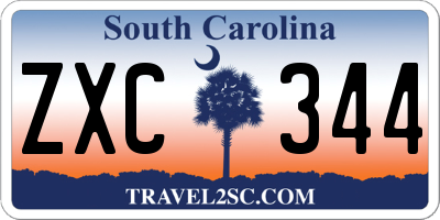 SC license plate ZXC344