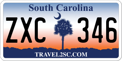 SC license plate ZXC346