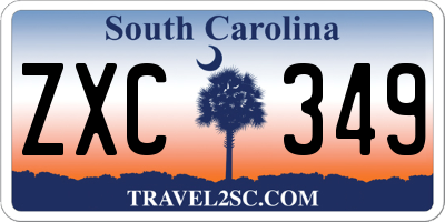 SC license plate ZXC349