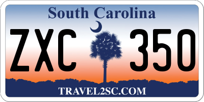 SC license plate ZXC350