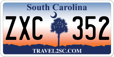 SC license plate ZXC352