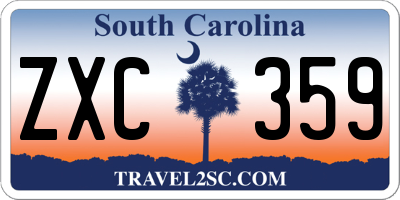 SC license plate ZXC359