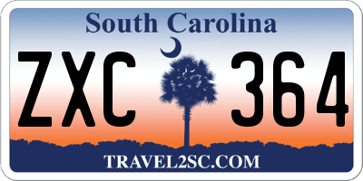 SC license plate ZXC364
