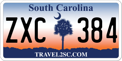 SC license plate ZXC384
