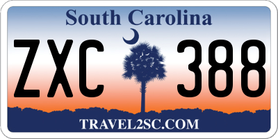 SC license plate ZXC388