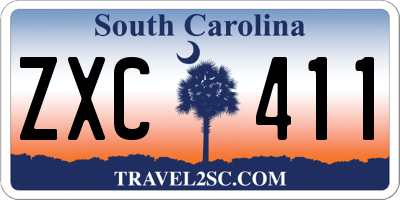 SC license plate ZXC411