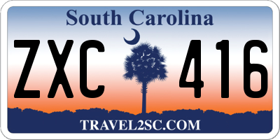 SC license plate ZXC416
