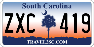SC license plate ZXC419