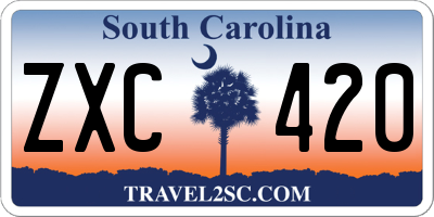 SC license plate ZXC420