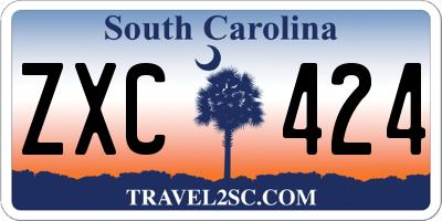 SC license plate ZXC424