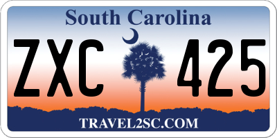 SC license plate ZXC425