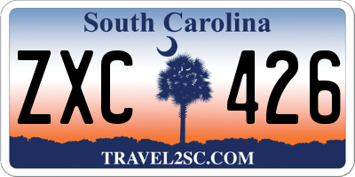 SC license plate ZXC426