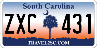 SC license plate ZXC431