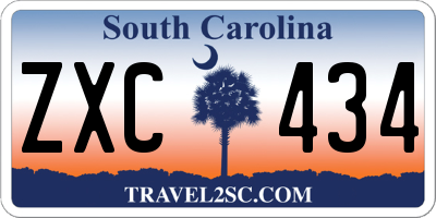 SC license plate ZXC434
