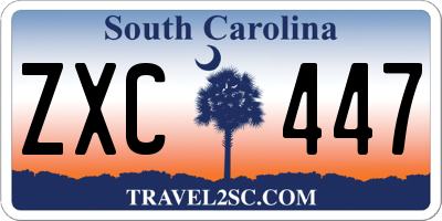 SC license plate ZXC447