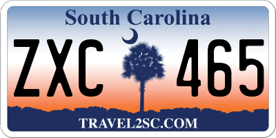 SC license plate ZXC465