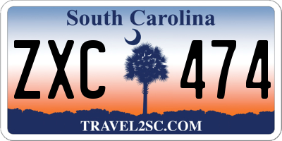 SC license plate ZXC474