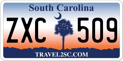 SC license plate ZXC509