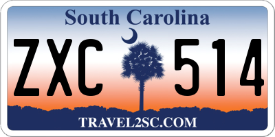 SC license plate ZXC514