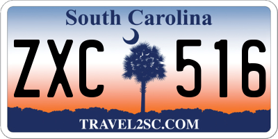 SC license plate ZXC516