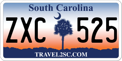 SC license plate ZXC525