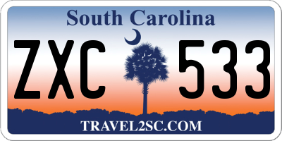 SC license plate ZXC533