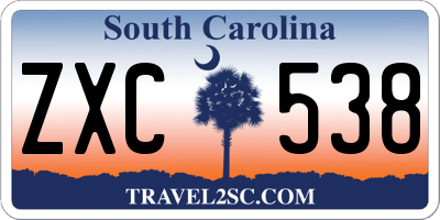 SC license plate ZXC538
