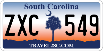 SC license plate ZXC549