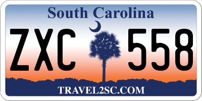 SC license plate ZXC558