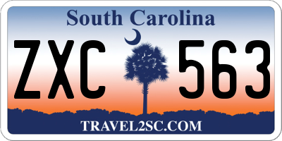 SC license plate ZXC563