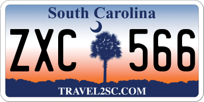 SC license plate ZXC566